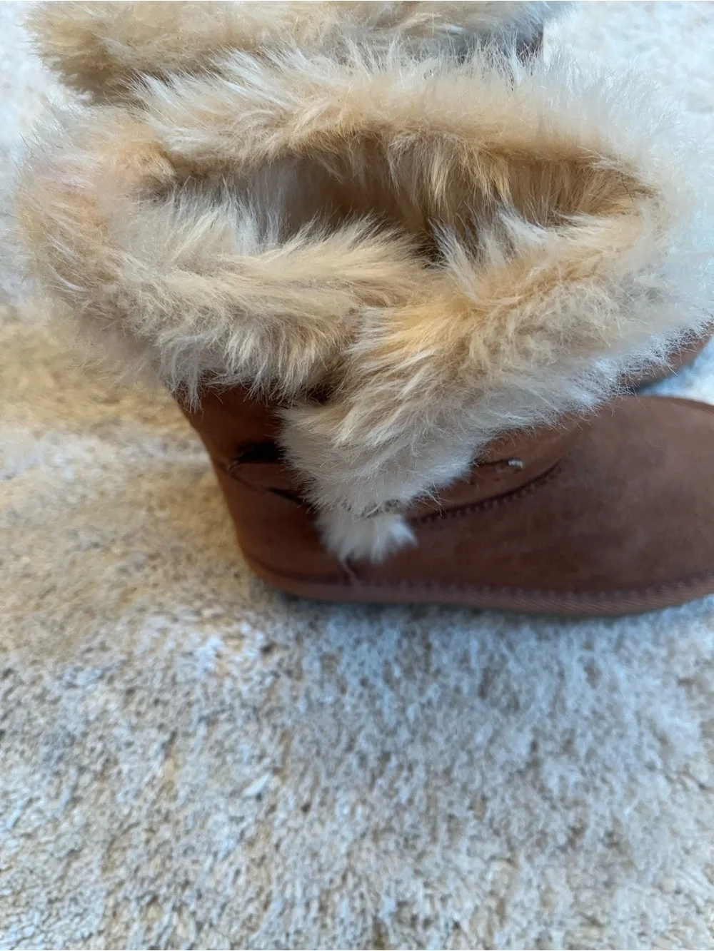 The Children's Place Brown Faux-Fur Cuff Booties